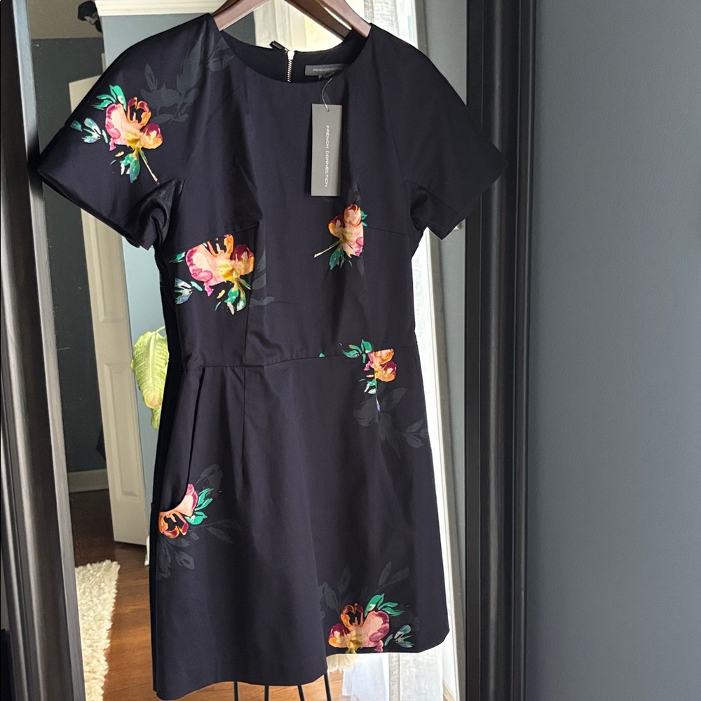 French Connection Navy Floral Mini Dress